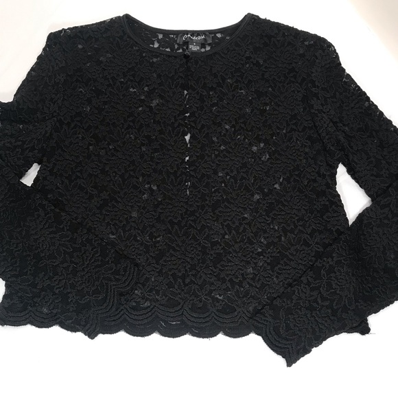 Black lace long sleeve jacket - Picture 4 of 4